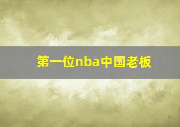 第一位nba中国老板