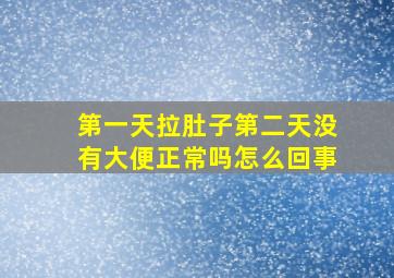 第一天拉肚子第二天没有大便正常吗怎么回事