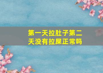 第一天拉肚子第二天没有拉屎正常吗