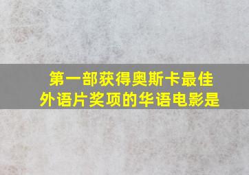 第一部获得奥斯卡最佳外语片奖项的华语电影是