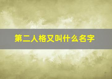 第二人格又叫什么名字