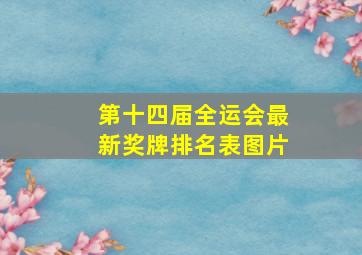 第十四届全运会最新奖牌排名表图片