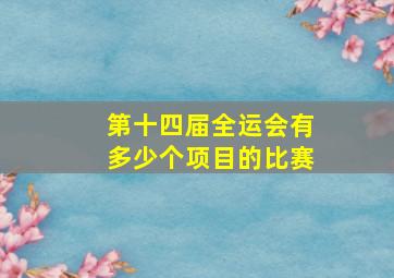 第十四届全运会有多少个项目的比赛