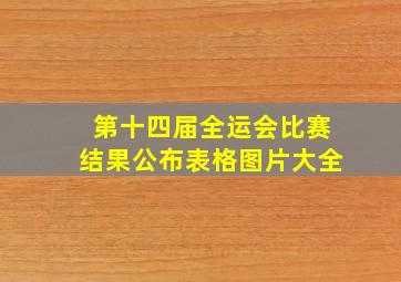 第十四届全运会比赛结果公布表格图片大全