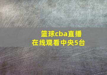 篮球cba直播在线观看中央5台