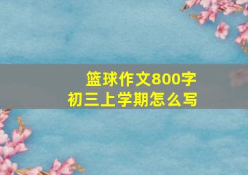 篮球作文800字初三上学期怎么写