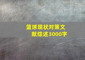 篮球现状对策文献综述3000字