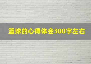 篮球的心得体会300字左右