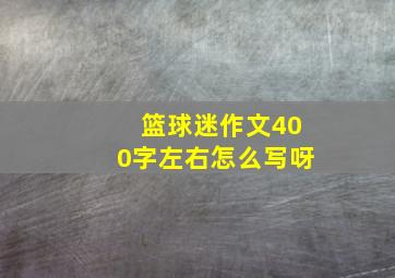 篮球迷作文400字左右怎么写呀