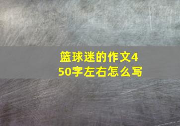 篮球迷的作文450字左右怎么写