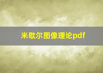 米歇尔图像理论pdf