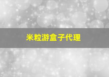 米粒游盒子代理