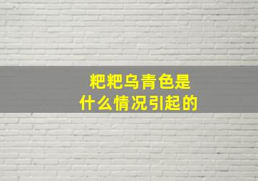 粑粑乌青色是什么情况引起的