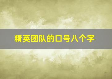 精英团队的口号八个字