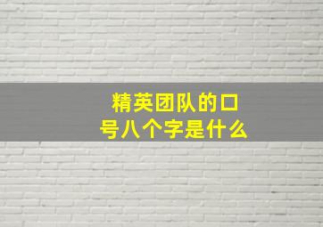 精英团队的口号八个字是什么