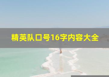 精英队口号16字内容大全