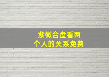 紫微合盘看两个人的关系免费