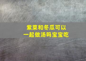 紫菜和冬瓜可以一起做汤吗宝宝吃