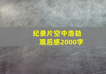 纪录片空中浩劫观后感2000字