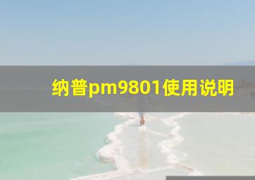 纳普pm9801使用说明