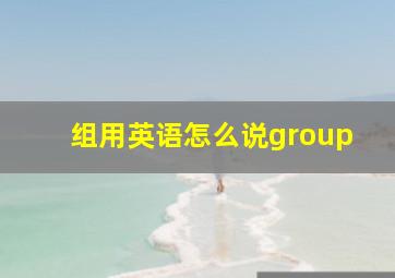 组用英语怎么说group