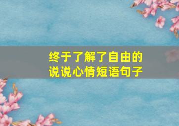 终于了解了自由的说说心情短语句子