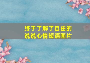 终于了解了自由的说说心情短语图片