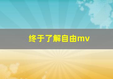 终于了解自由mv