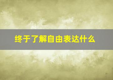 终于了解自由表达什么