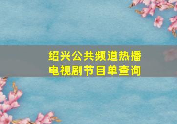 绍兴公共频道热播电视剧节目单查询