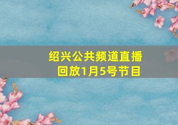 绍兴公共频道直播回放1月5号节目