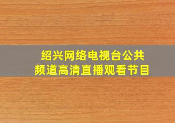 绍兴网络电视台公共频道高清直播观看节目