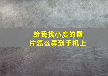 给我找小度的图片怎么弄到手机上