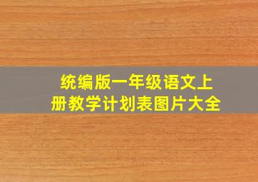 统编版一年级语文上册教学计划表图片大全