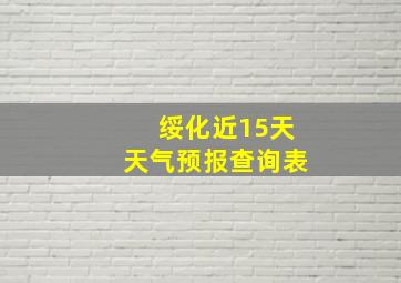 绥化近15天天气预报查询表