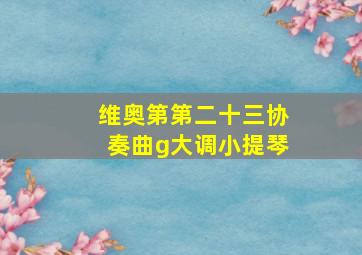 维奥第第二十三协奏曲g大调小提琴