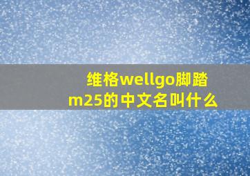 维格wellgo脚踏m25的中文名叫什么