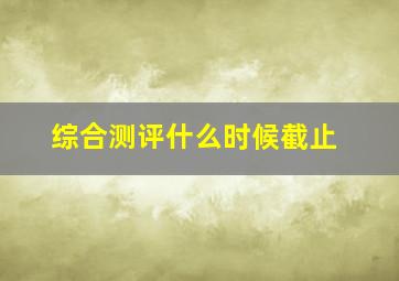 综合测评什么时候截止