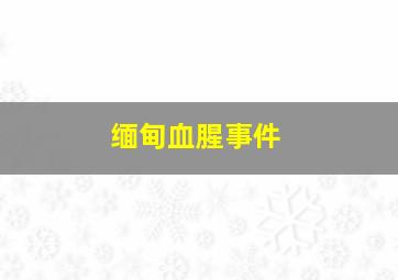 缅甸血腥事件