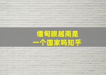 缅甸跟越南是一个国家吗知乎