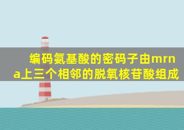 编码氨基酸的密码子由mrna上三个相邻的脱氧核苷酸组成