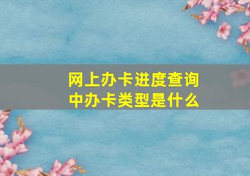 网上办卡进度查询中办卡类型是什么