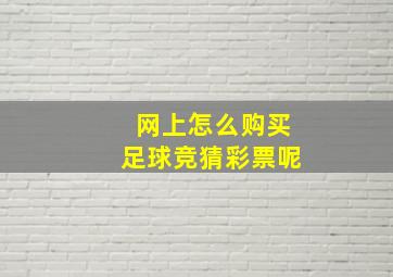 网上怎么购买足球竞猜彩票呢