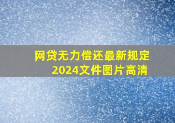 网贷无力偿还最新规定2024文件图片高清