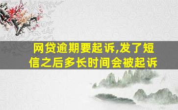 网贷逾期要起诉,发了短信之后多长时间会被起诉