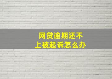 网贷逾期还不上被起诉怎么办