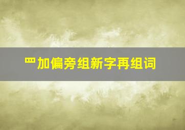 罒加偏旁组新字再组词