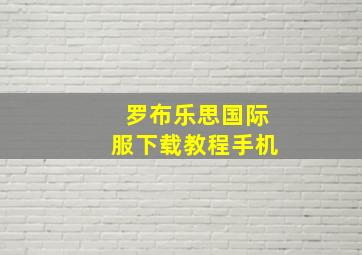 罗布乐思国际服下载教程手机