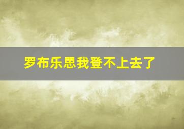 罗布乐思我登不上去了