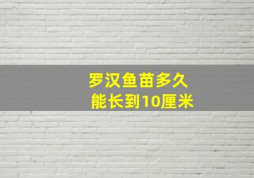 罗汉鱼苗多久能长到10厘米